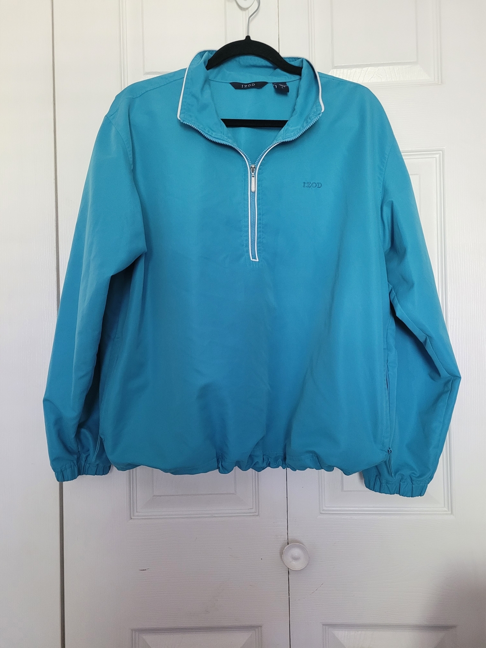 Women's Izod Turquoise Blue Pullover 3/4 Zip Lightweight  Jacket Size Large - Picture 8 of 15